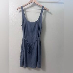 Abercrombie & Fitch Mini Linen Dress Blue Small